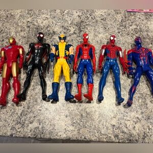 6 Marvel Superhero Action Figurines, Spider-Man universe, 12”